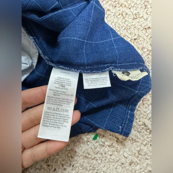 Windowpane Denim Mini Dress in Lunar Wash size Large - Picture 8 of 9